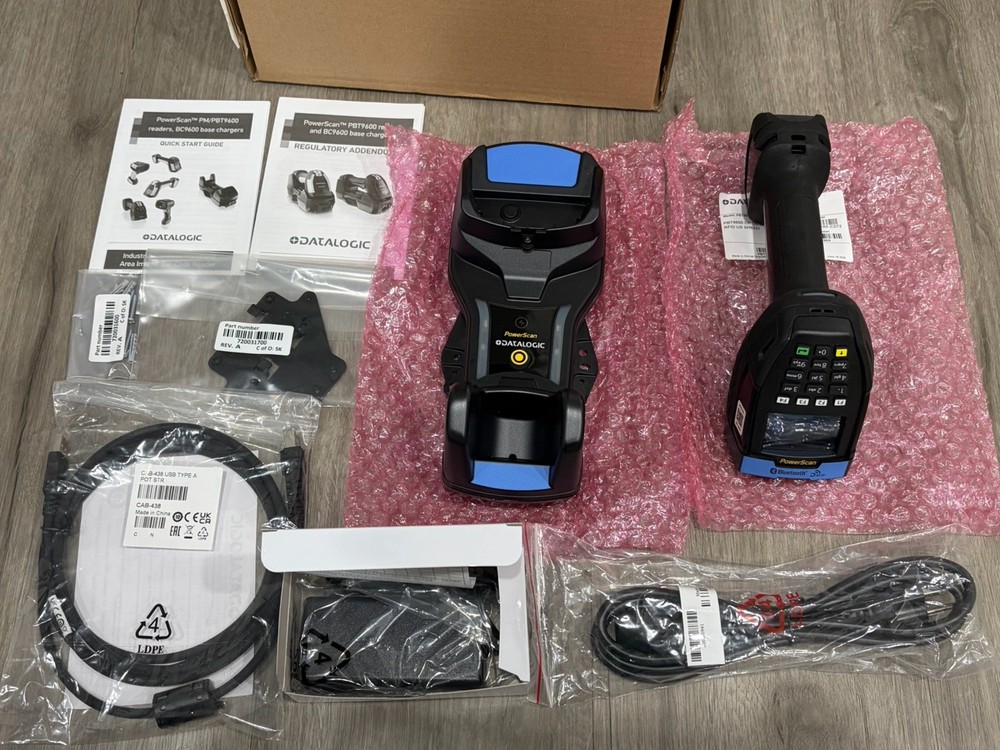 Datalogic PowerScan Wireless Barcode Scanner PBT9600 USB W/ Base BT 2D UHF RFID