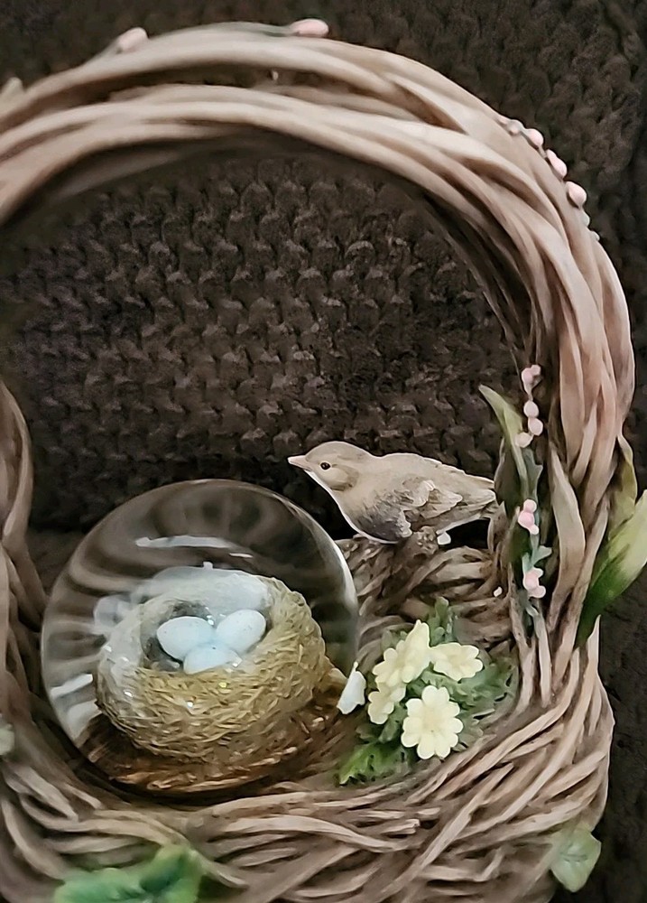 Things Remembered Musical Snow Globe Basket Easter Ceramic Engravable Heavy