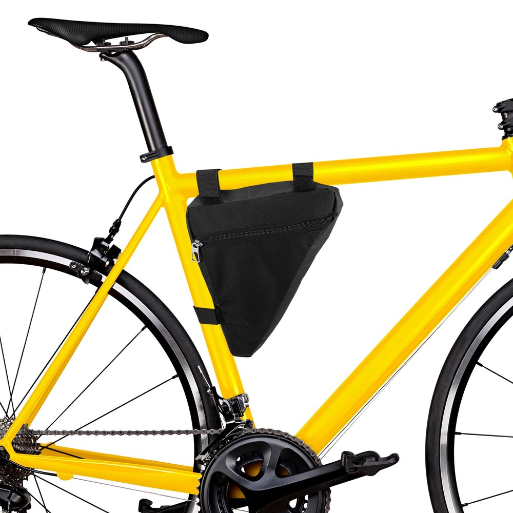Bicycle Triangle Frame Bag Front Cycling Storage Bag for Mountain Bikes Black