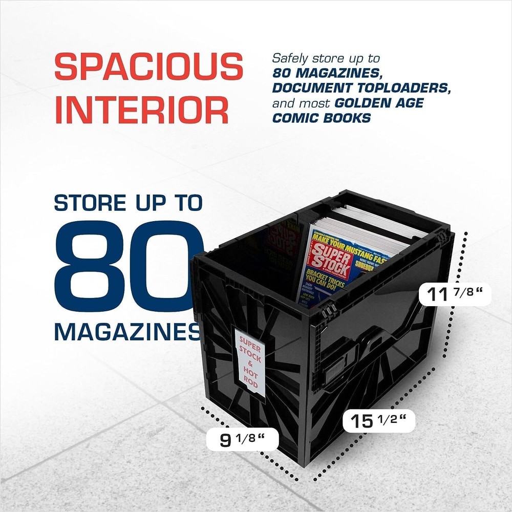 3 BCW Magazine Plastic Bins Stackable Doc Box Long Term Magazine Storage New