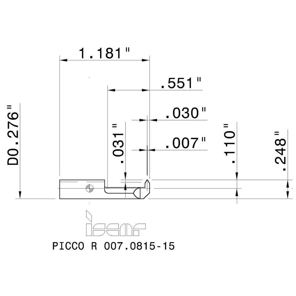 Iscar 15mm Cutting Depth, 7mm Diam, Internal Thread, Solid Carbide, Single Po...