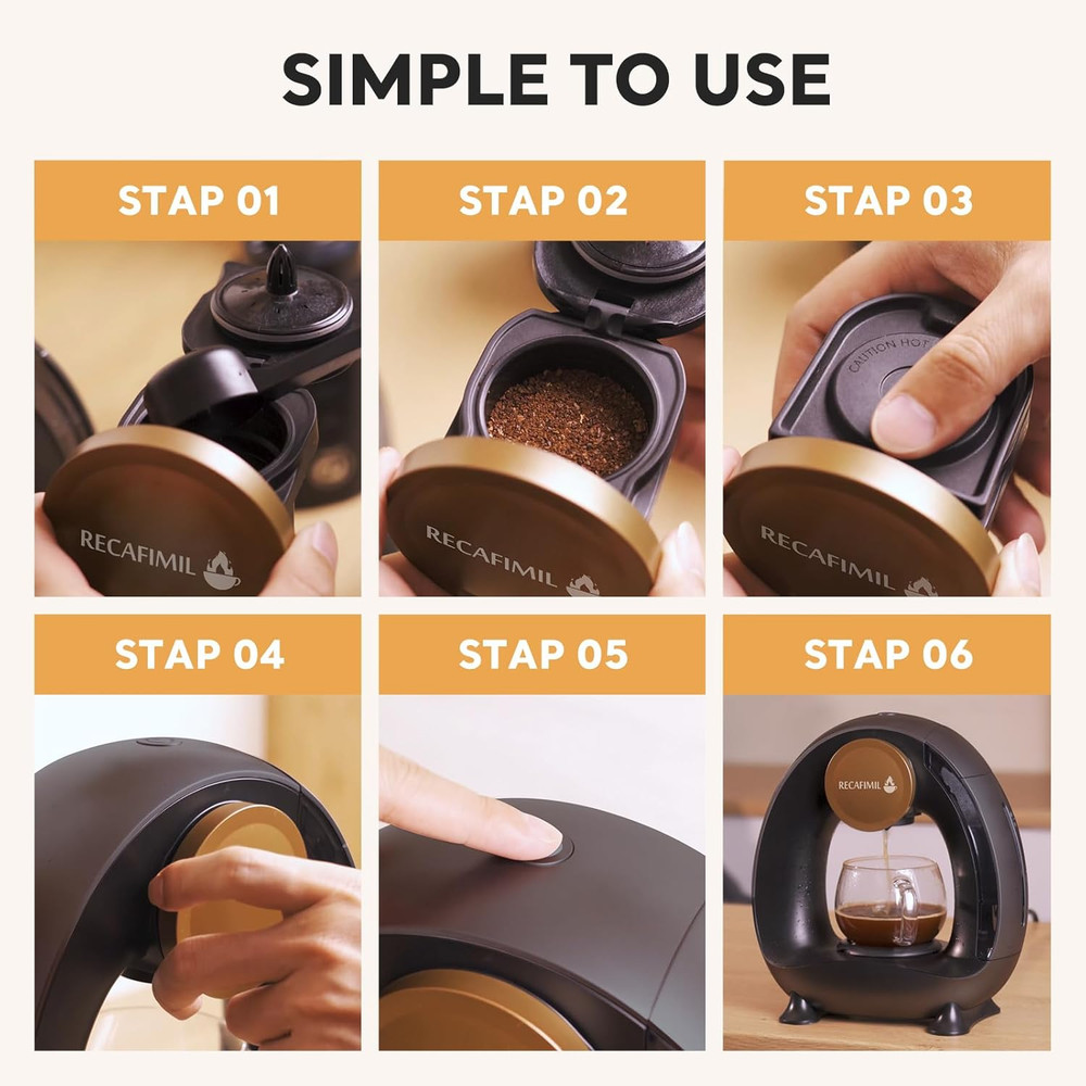 Compact Single Serve Coffee Maker for K Cups & Grounds, Fast 2-Minute Brew