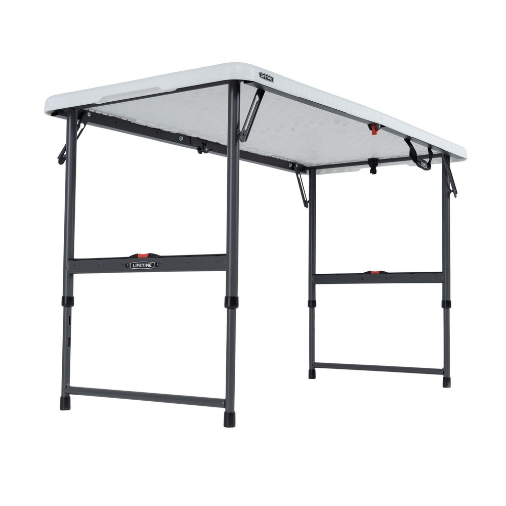 4-Foot Fold-in-Half Adjustable Table Residential