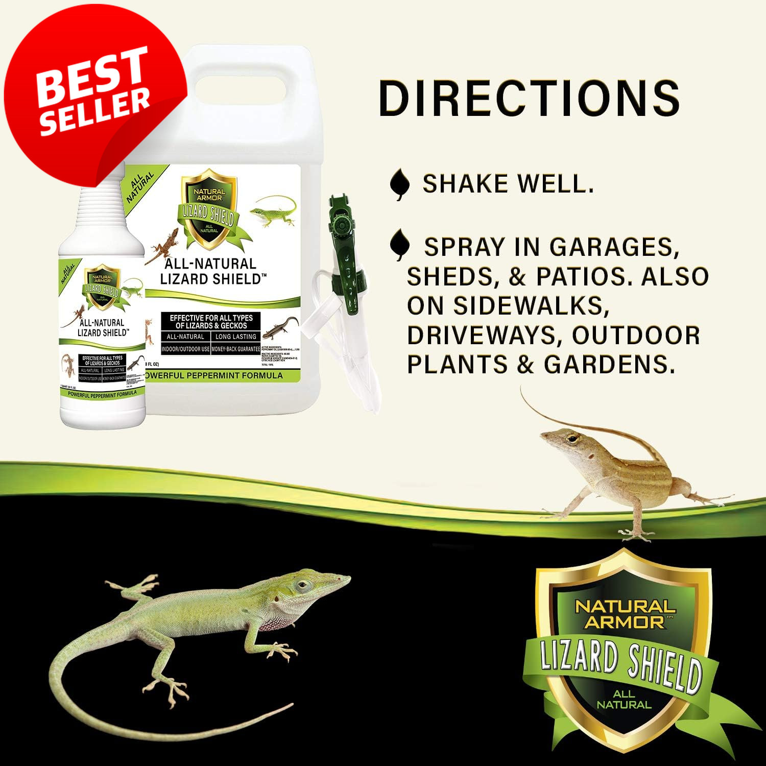 Lizard & Gecko Repellent Spray 128oz Peppermint Gallon Ready to Use - US