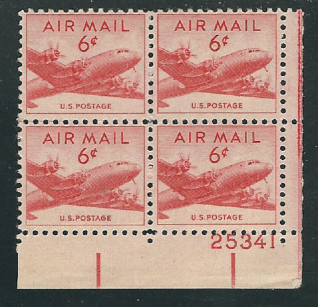 Scott # C-39...6 Cent...Plane... Plate Block
