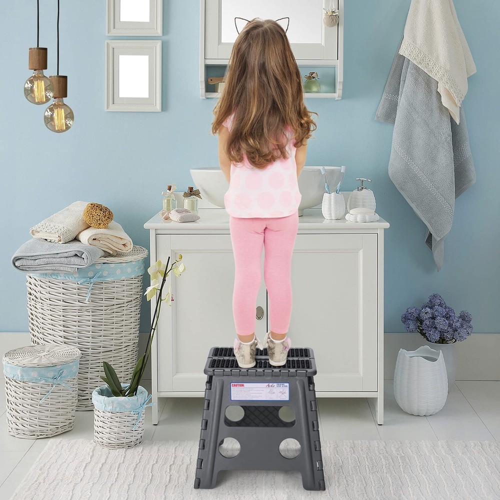 Folding Step Stool 13 inch Height Premium Heavy Duty Foldable Step Stools for...