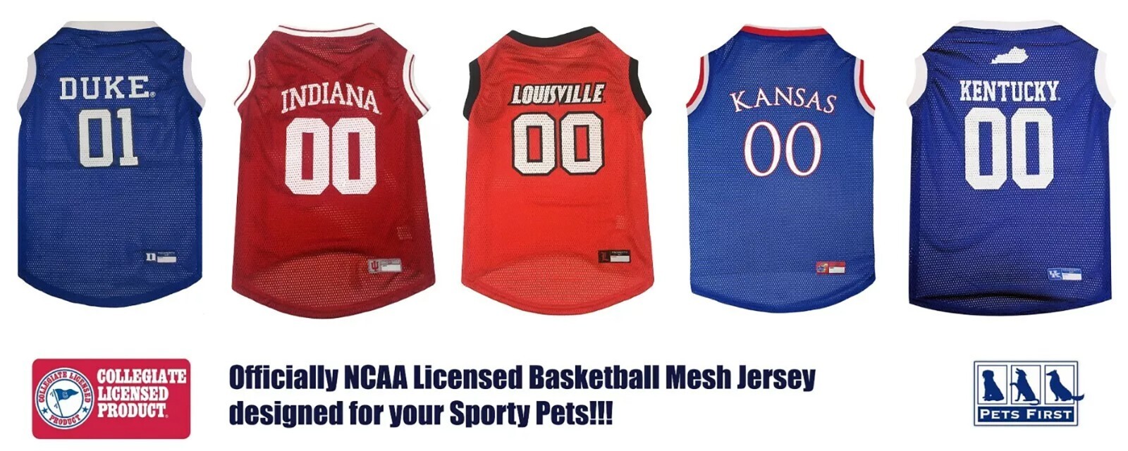 Pets First NCAA Mesh Jersey for Dogs & Cats Adorable & Comfortable Dog Jersey