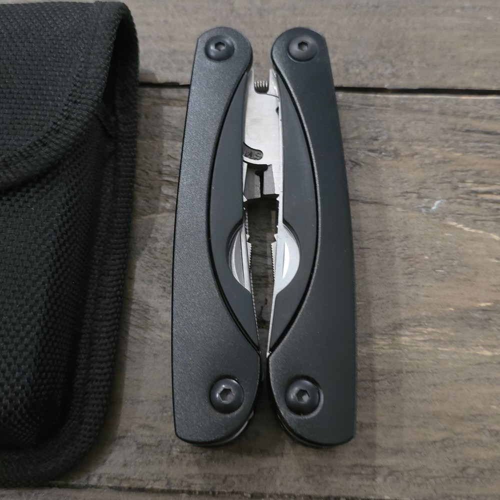 Unbranded Black Multitool Pliers w Nylon Sheath Folding EDC Tool