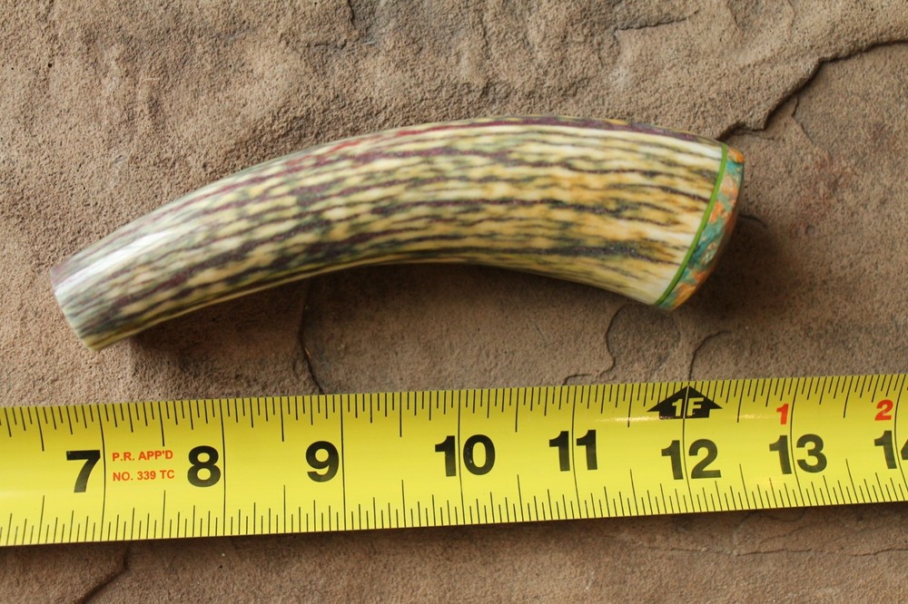 Elk antler knife handle ~ stabilized box elder burl ~ Flintknapping supply tool