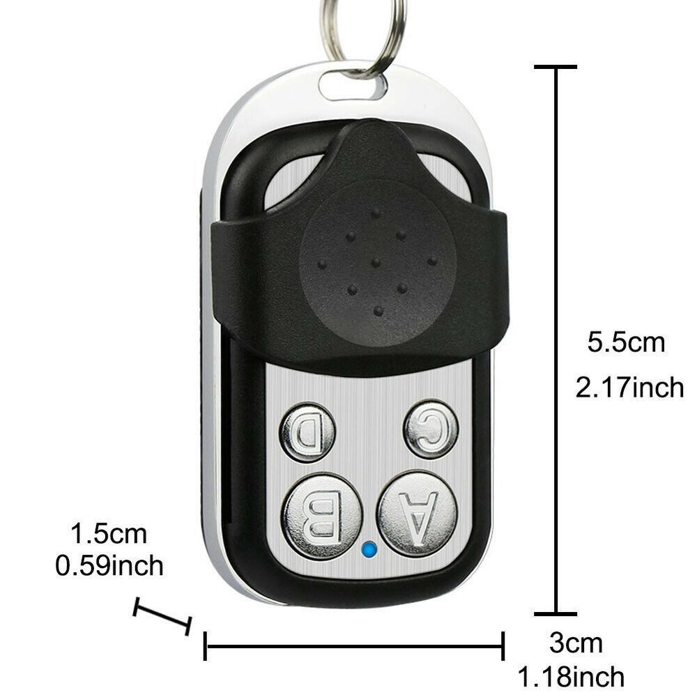 2* Universal 4 Button Gate Garage Door Open Remote Control 433MHZ Fixed Code/