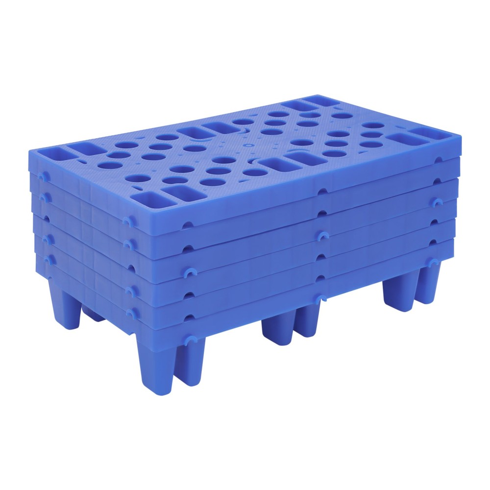 6PCS Plastic Floor Pallet, Blue PP Pallets, Lightweight Plastic Pallets