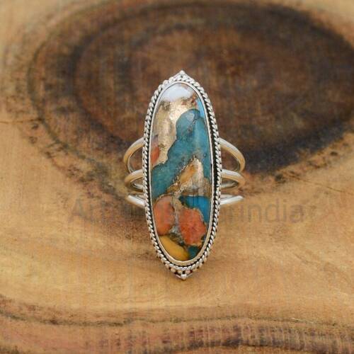 Oyster Turquoise925 Sterling Silver Band & Statement Ring Handmade Ring All size