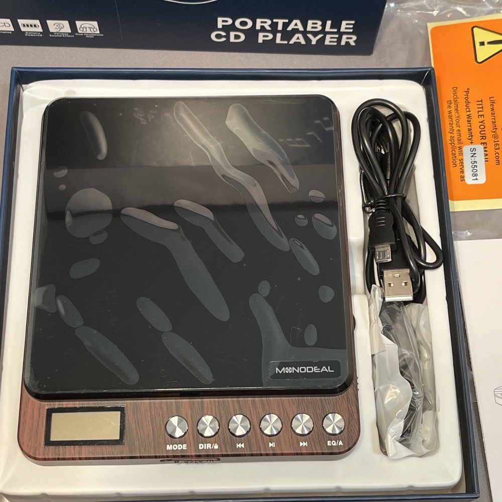 Monodeal Portable CD Player with Headphones CW605 Compact Design CD Player