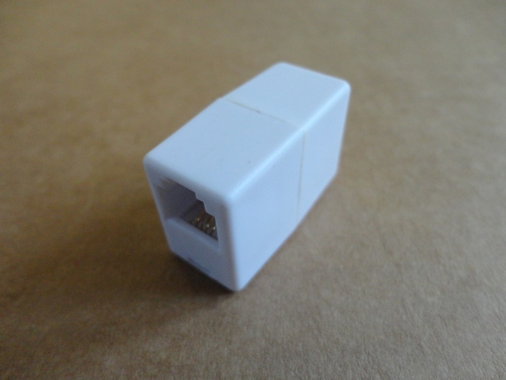 10 pc. Modular Telephone Inline DoubleJack Coupler Adapter, RJ11-4C6P, White