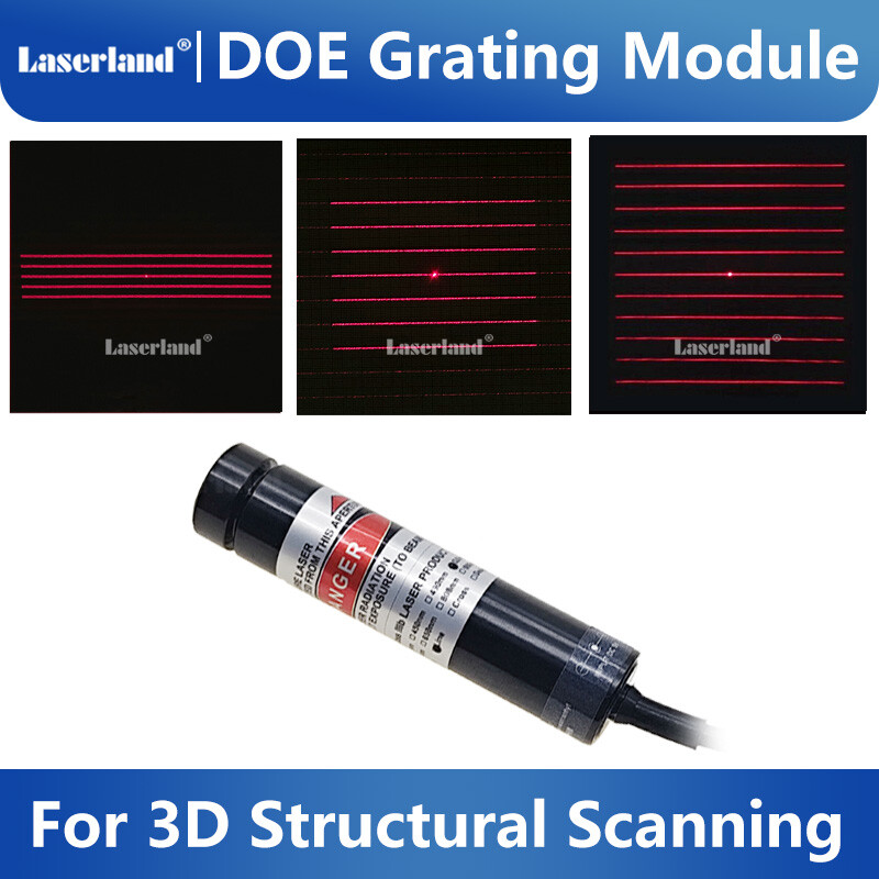 650nm Red 5/7/11 Parallel Lines DOE Diffraction Grating Laser 3D Structural