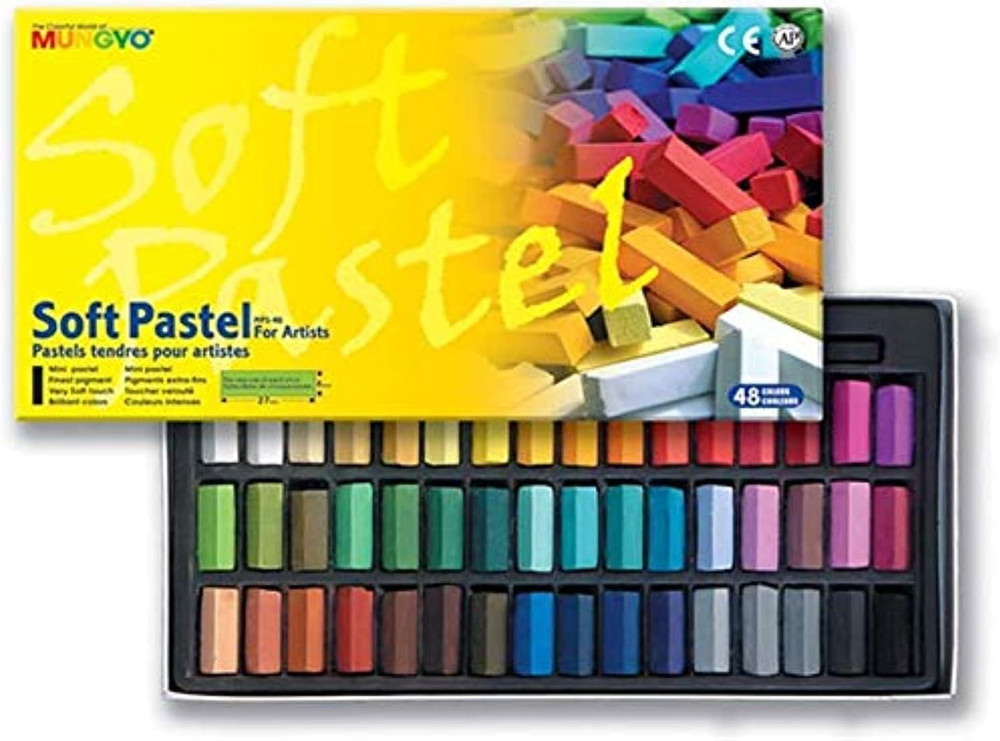 Soft Pastel Set of 48 Assorted Colors Square Chalk