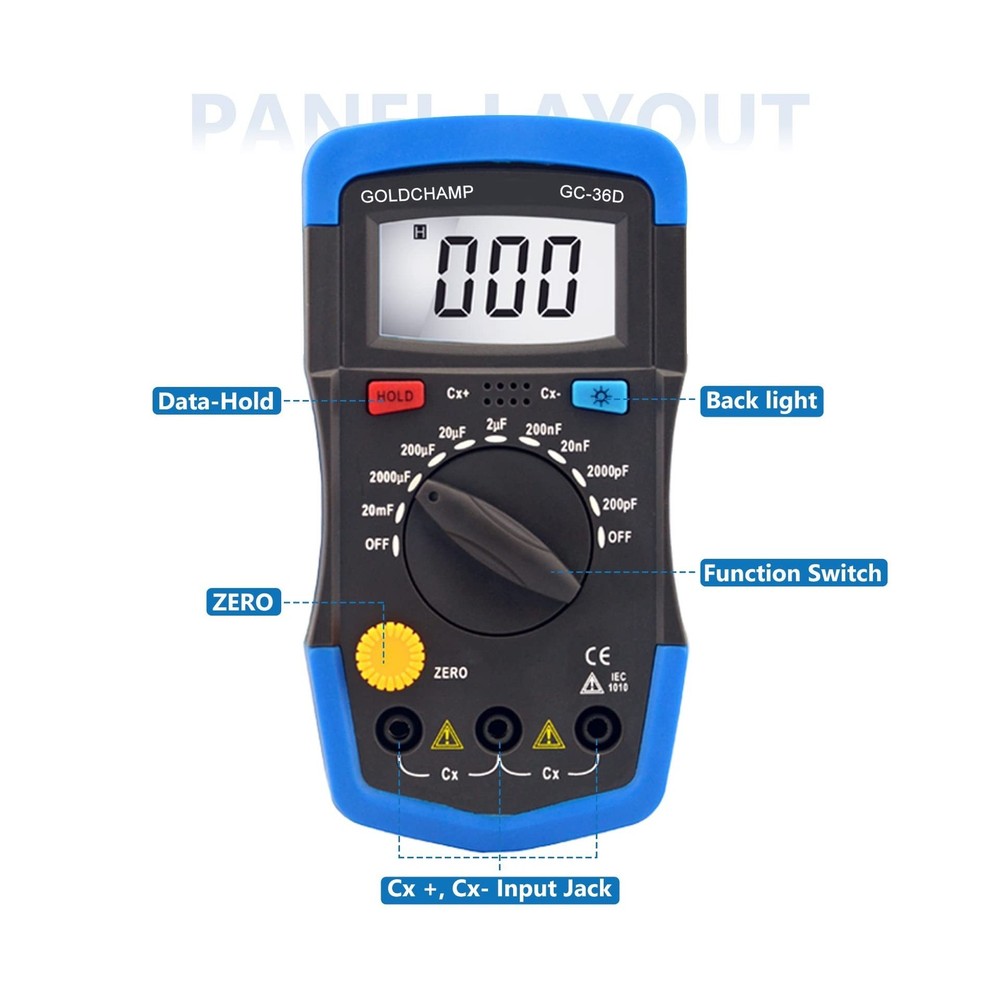 Capacitor Tester Multimeter Capacitance Meter 200pF-20mF Meter ... Fast USA SHIP