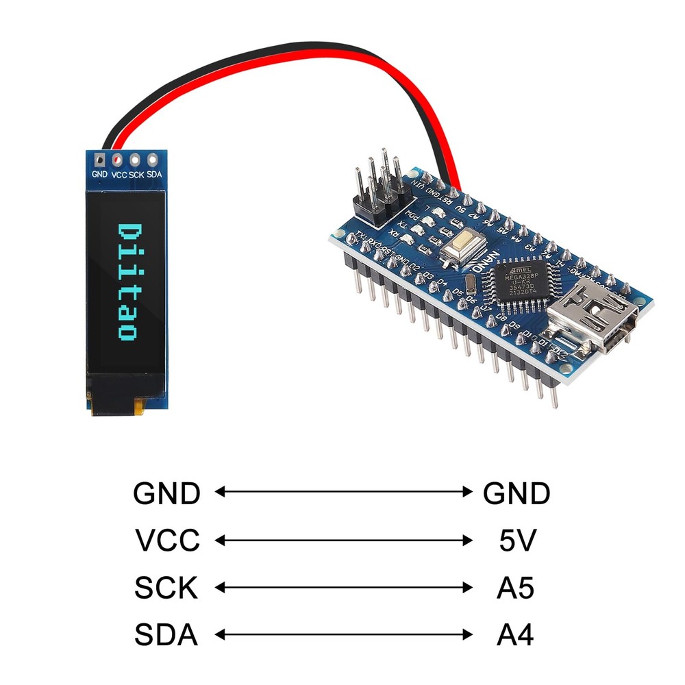 4Pcs 0.91'' LCD Display Modules 0.91inch IIC I2C OLED Display I2C OLED Screen...