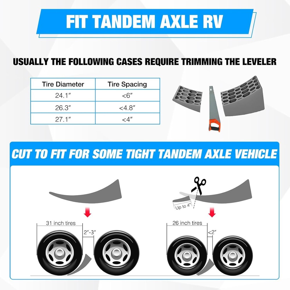 Nilight Camper Leveling Blocks Leveling System for Single Dual Axle Trailers