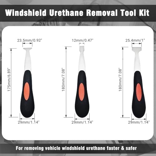 Windshield Urethane Scraper Tool Kit, Car Glass Bottom Glue Remover Tools,