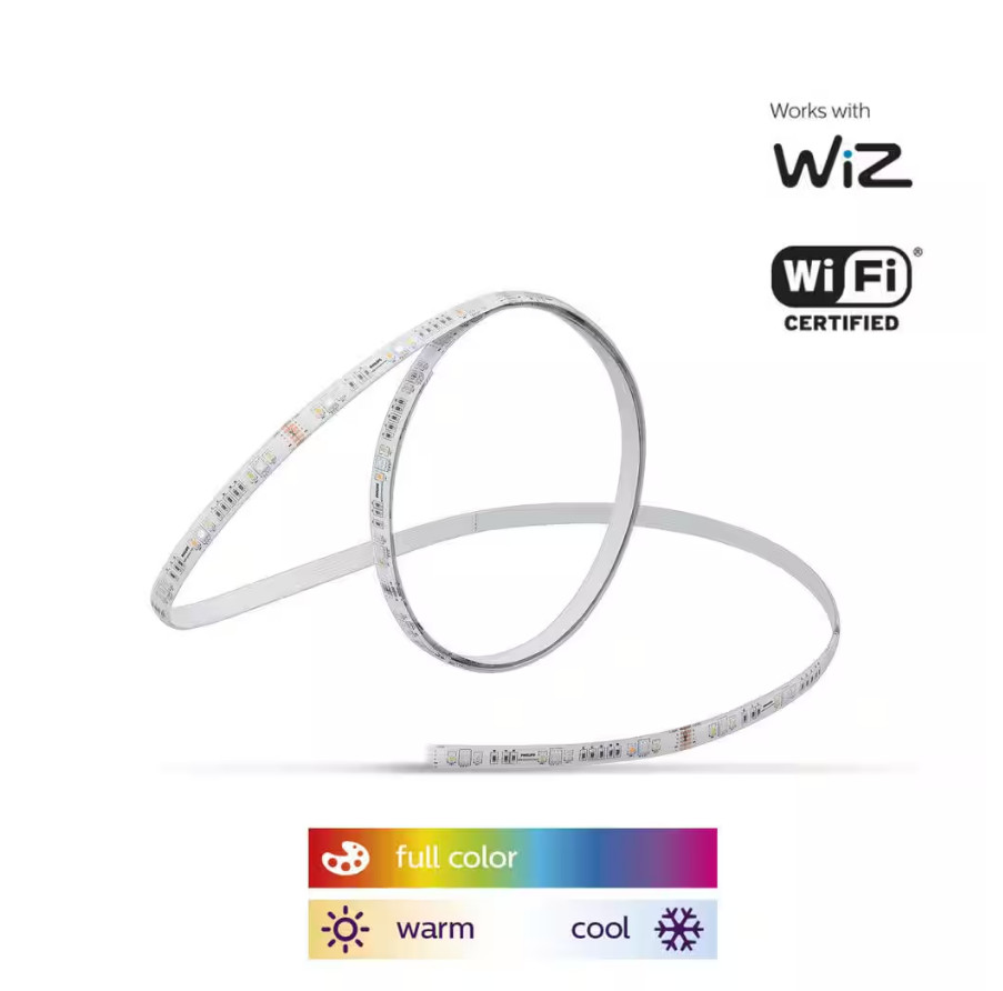 Philips Smart Plug-In Dimmable Wi-Fi Wiz Connected Strip Light 6.6-ft 9290025249