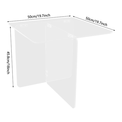 Acrylic Side Table, End Table, Free Standing Clear Modern Bedside Table