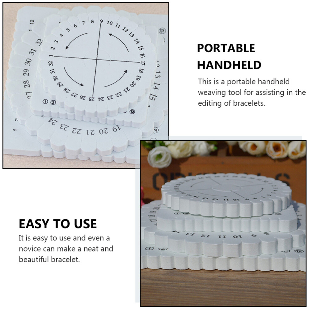 8Pcs Kumihimo Disc Square Disk Braided Plate Rope Braider Round Braiding Kit