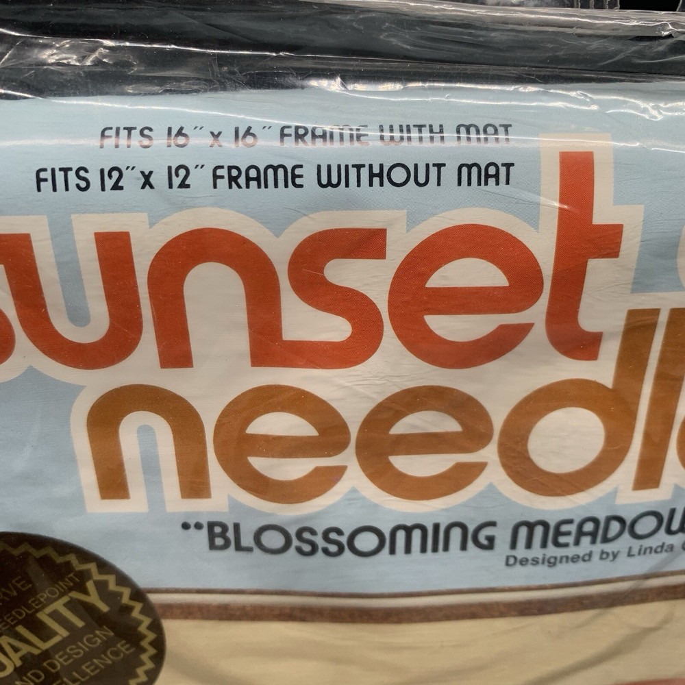 Sunset Needlepoint “Blossoming Meadows” #6826 Beginning Needlepoint, 100% Wool