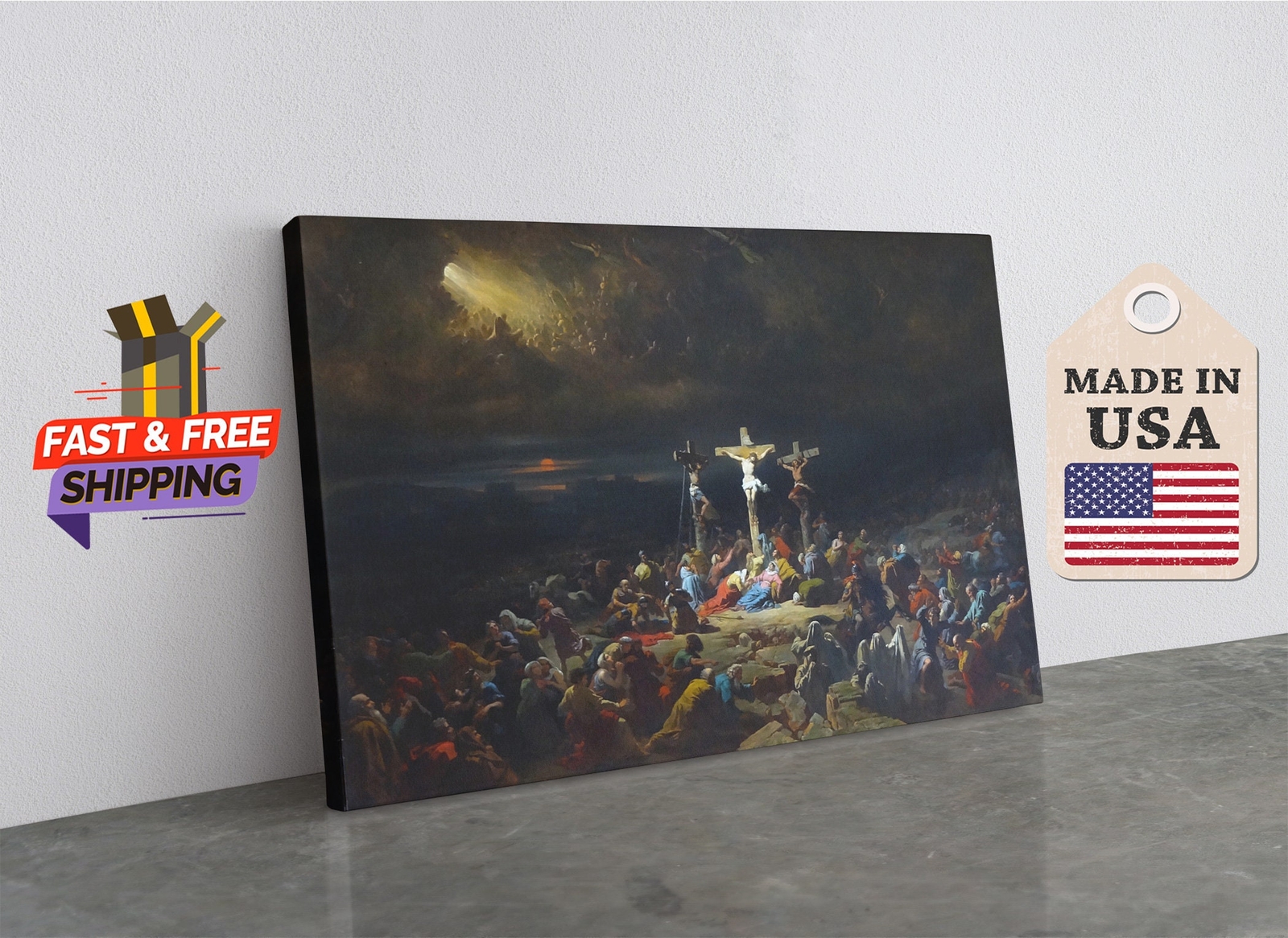 The Last Sigh of Christ Julien Michel Gué 1840 Christian Religious Art Canvas Wa