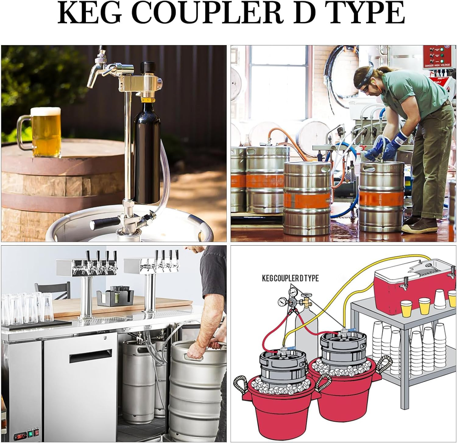 Keg Coupler 304 Stainless Steel Probe Sankey Keg Coupler D System Keg Tap for Ke