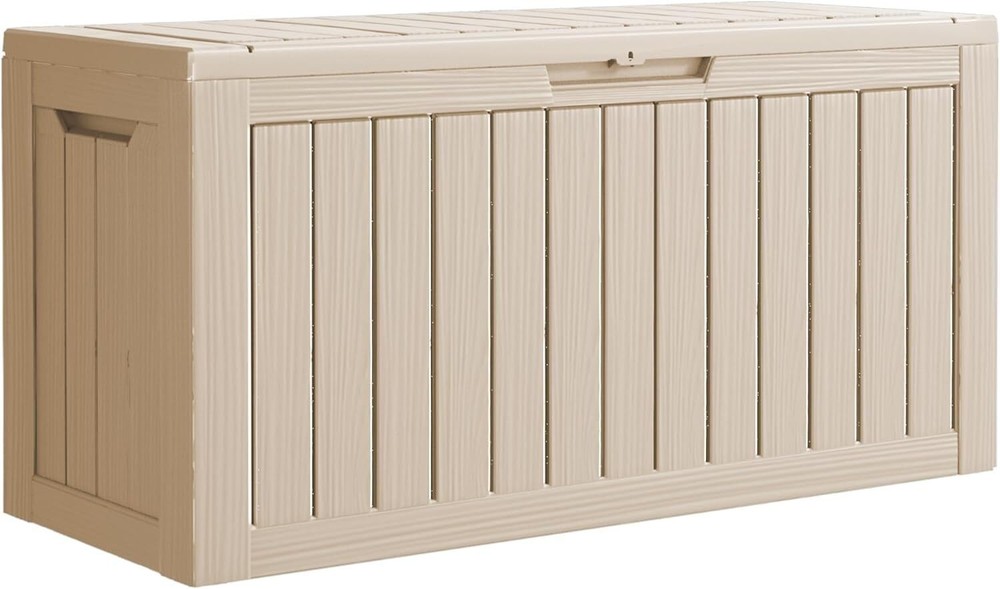 Outdoor Deck Container Waterproof Resin Storage Box with Lockable Storage Bin
