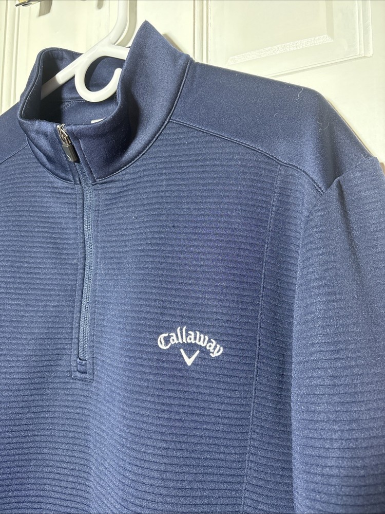 Callaway Quilted Navy 1/4 Zipper Men’s Pullover - Large