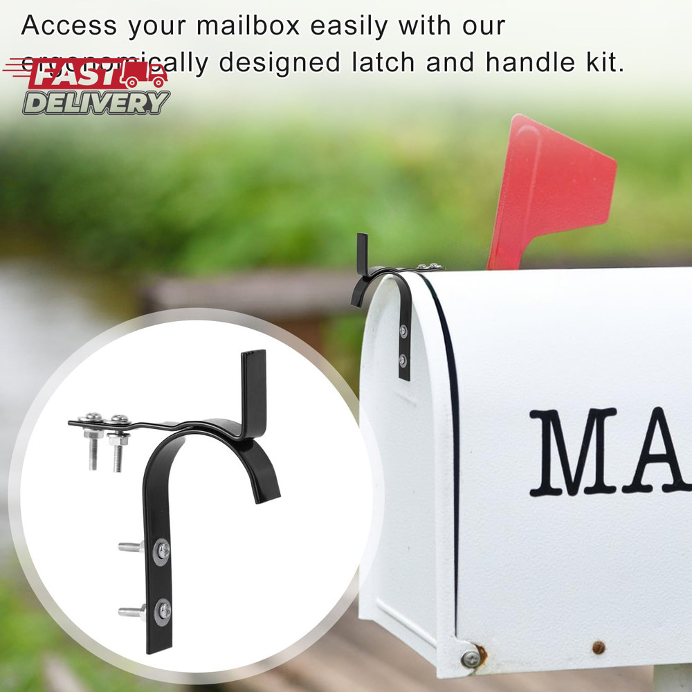 Mailbox Latch and Handle Kit, Metal Secure Replacement Set for Mailbox Door Repa