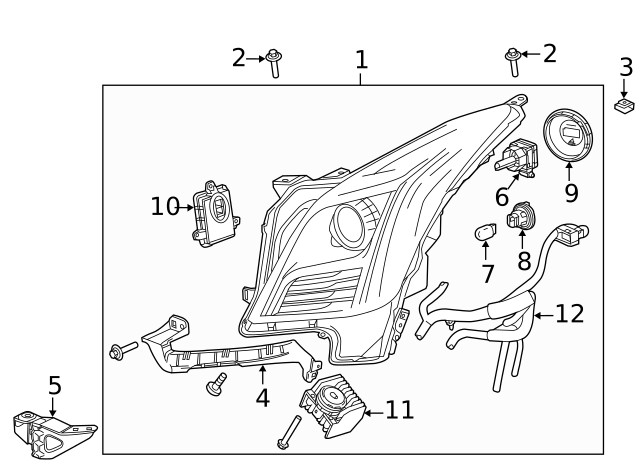 Genuine GM Driver Side Head Lamp Bracket 22977675
