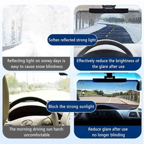2Pcs Car Visor(Upgraded Version to Block Harmful UV Rays) Adjustable Angle,