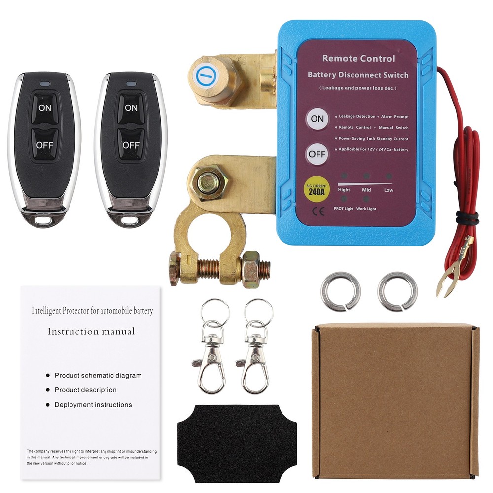 Remote Battery Disconnect Switch Battery Kill Switch 12V 240A for Auto RV ATV US