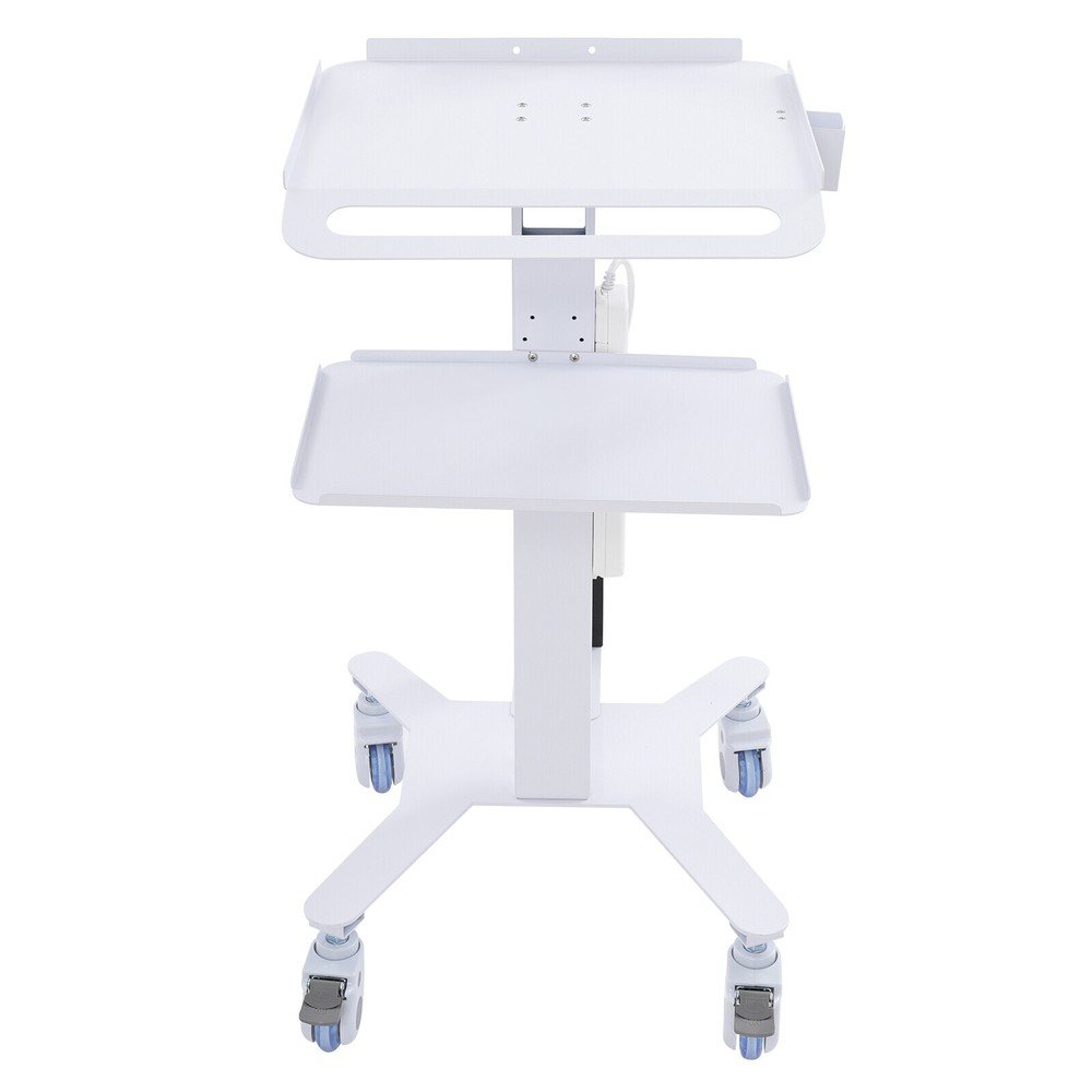 Rolling PC Cart Mobile Computer Workstation Stand Adjustable Desk For HomeOffice