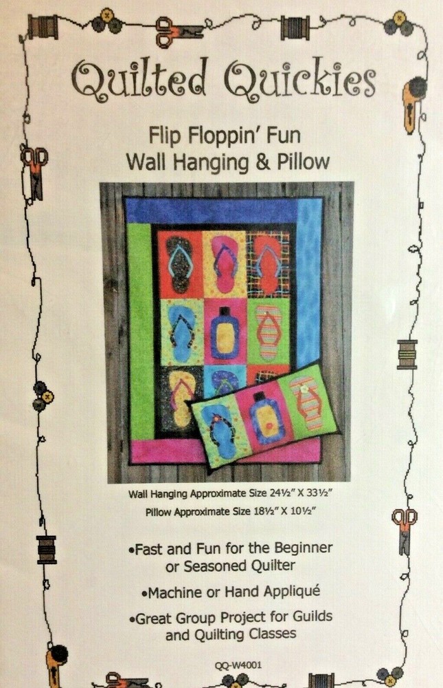 Quilted Quickies Flip Flopping" Fun Wall Hanging & Pillow