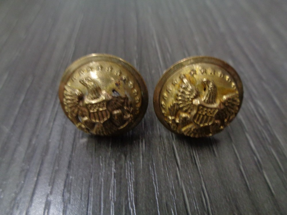US MILITARY STAFF OFFICER Cufflinks Gold plated JOHN G HASS LANCASTER PA VINTAGE