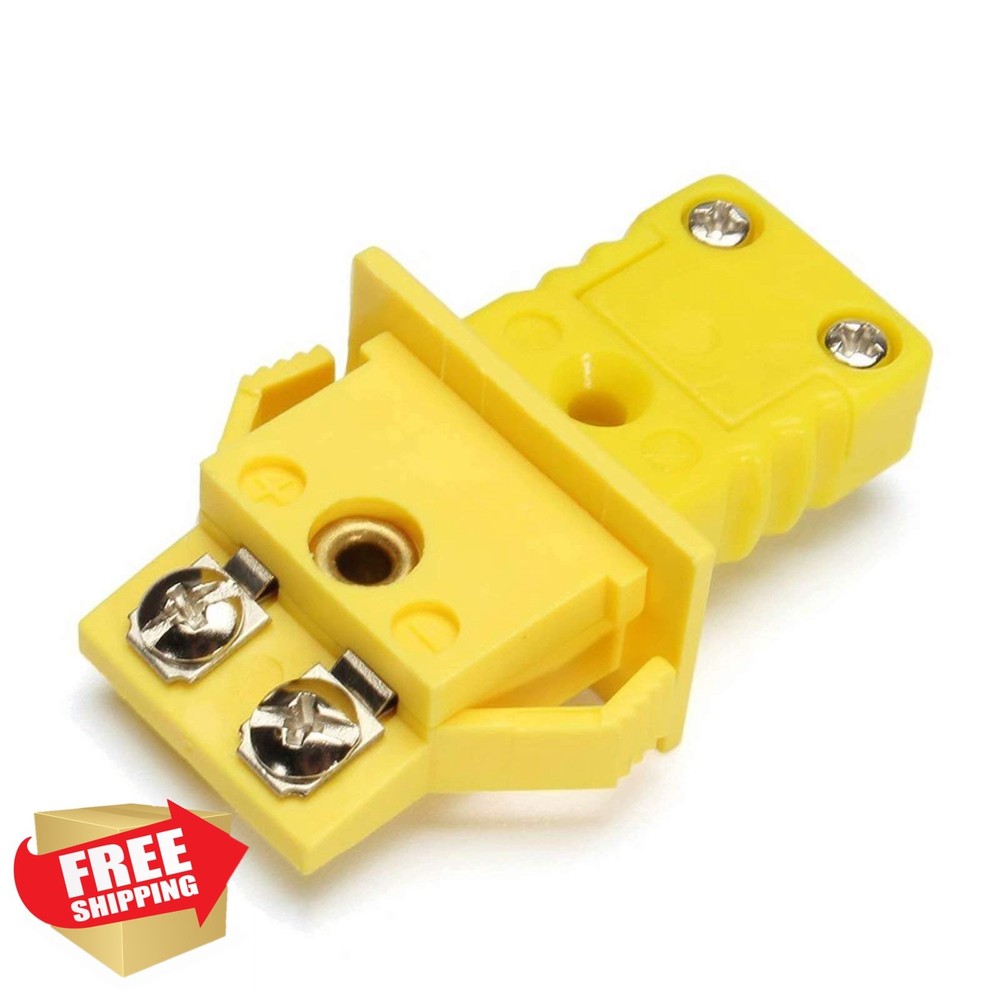 SeaISee K-Type Thermocouple Miniature Socket Plug Yellow Panel Mount
