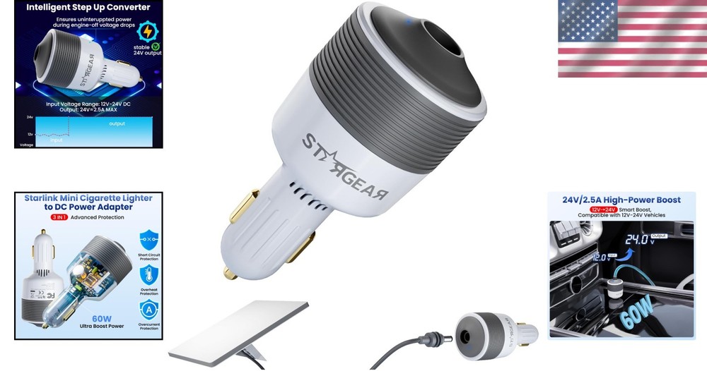 Compact 24V DC Step Up Converter for Car Cigarette Lighter