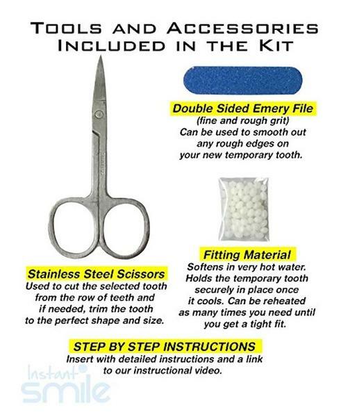 INSTANT SMILE SELECT A TOOTH REPLACEMENT KIT temporary missing tooth fix NATURAL