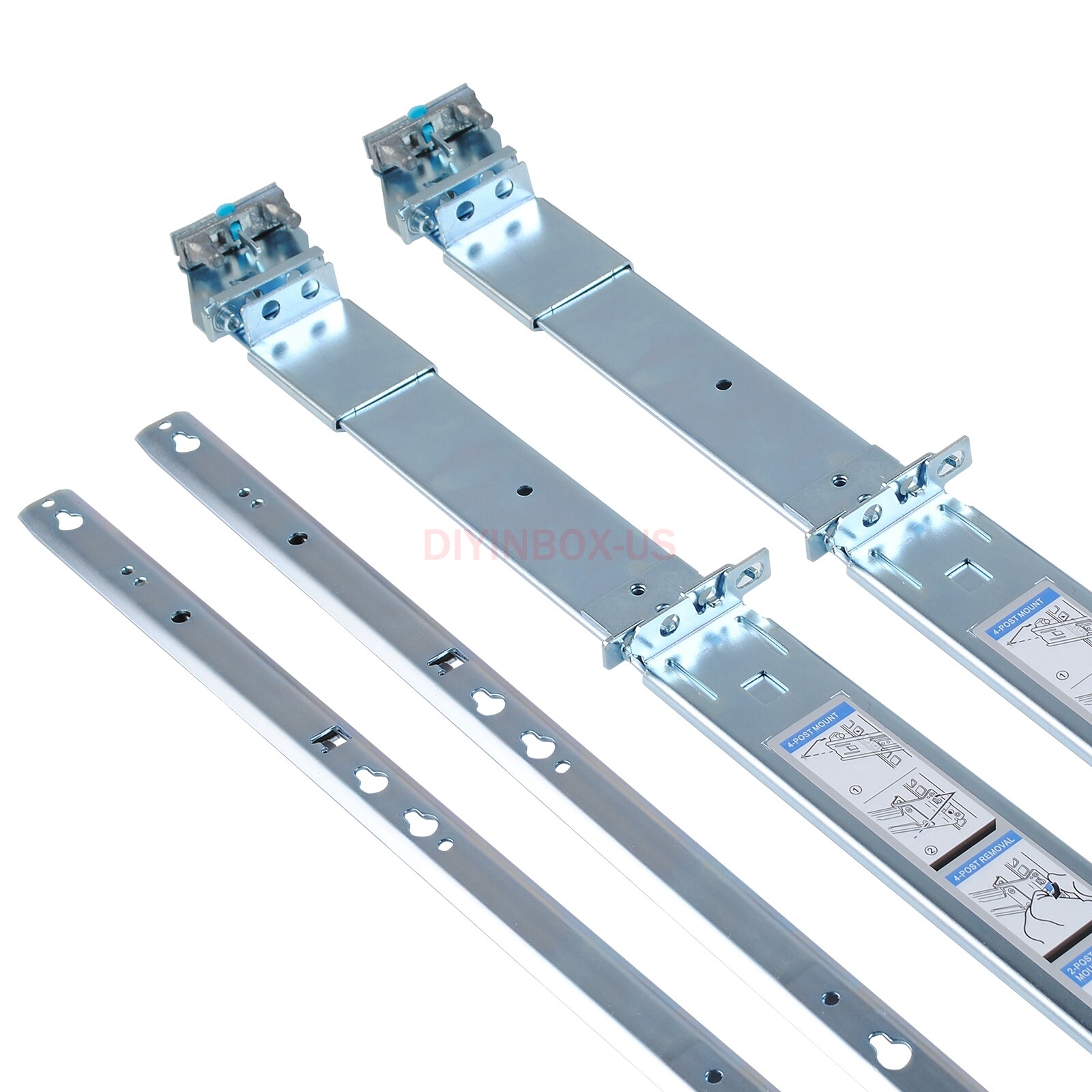 H872R For Dell PowerEdge R720 R730 Server 2U Ready Rail Rails Kit