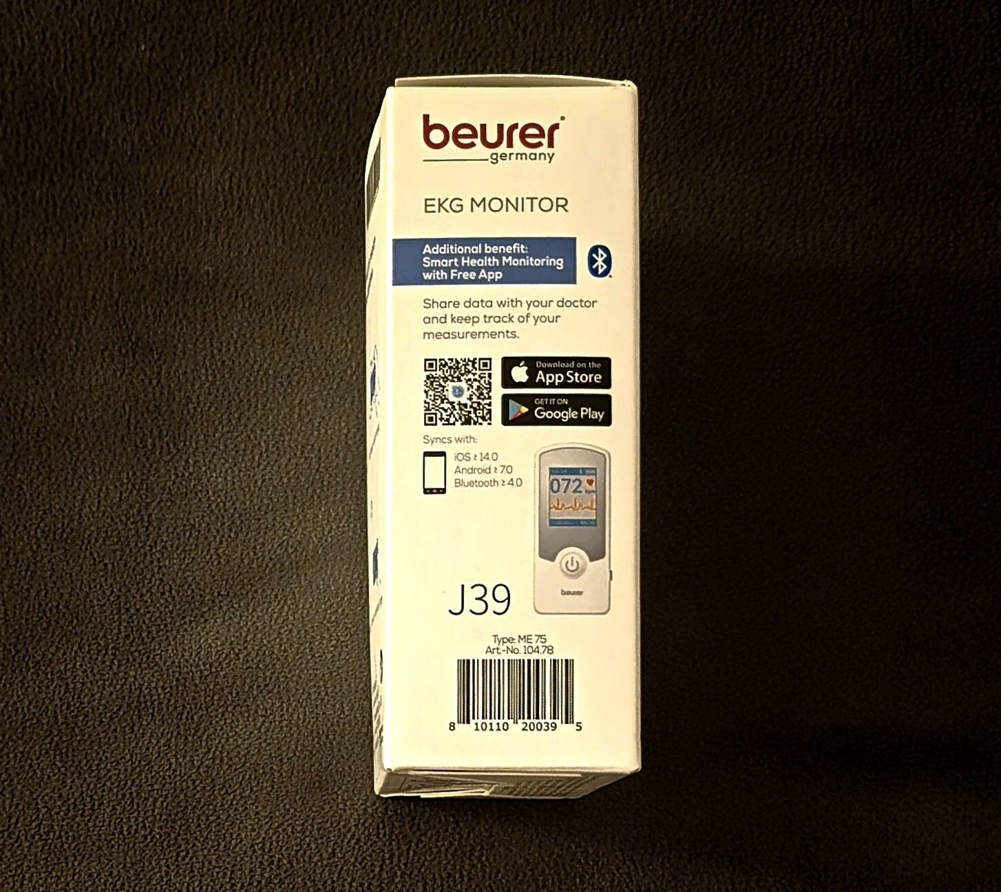 Beurer Bluetooth EKG Monitor Cardio Companion - Real Time Results