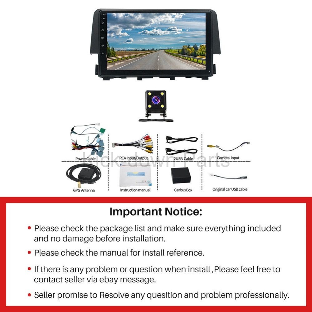 9" Car Navigation with RearView for 2016-2020 Honda Civic Android