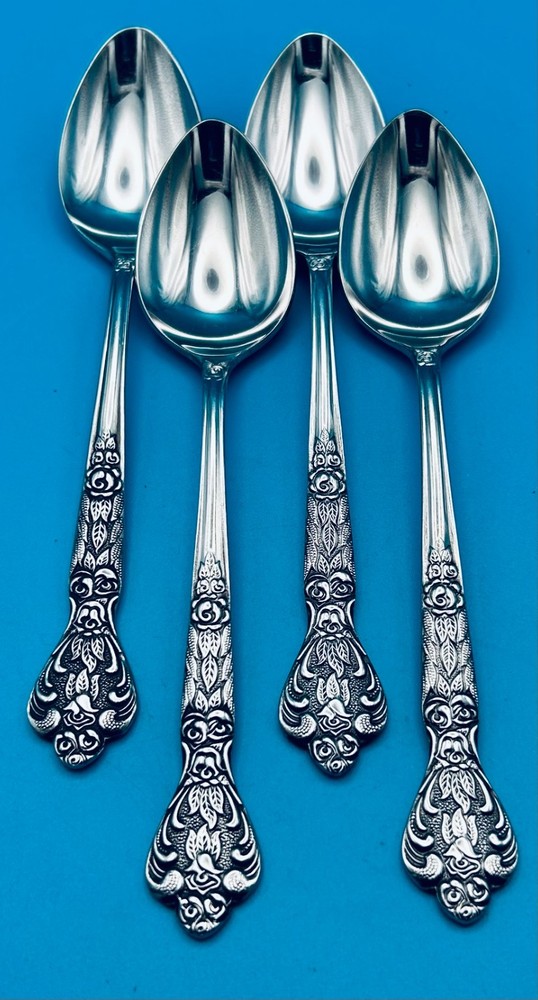 4 MSI VERSAILLES Teaspoons 6 1/2" Stainless Flatware Silverware