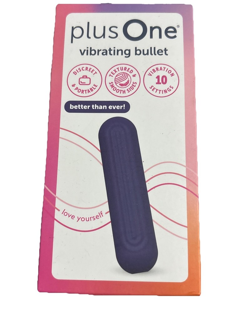 plusOne Vibrating Bullet Soft Touch Massager, 10 Vibration Settings, Waterproof