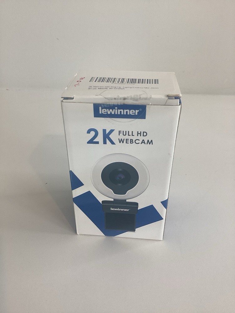 Lewinner 2K Full HD Web Cam 3 Level Adjustable Ring Light NEW OPEN BOX
