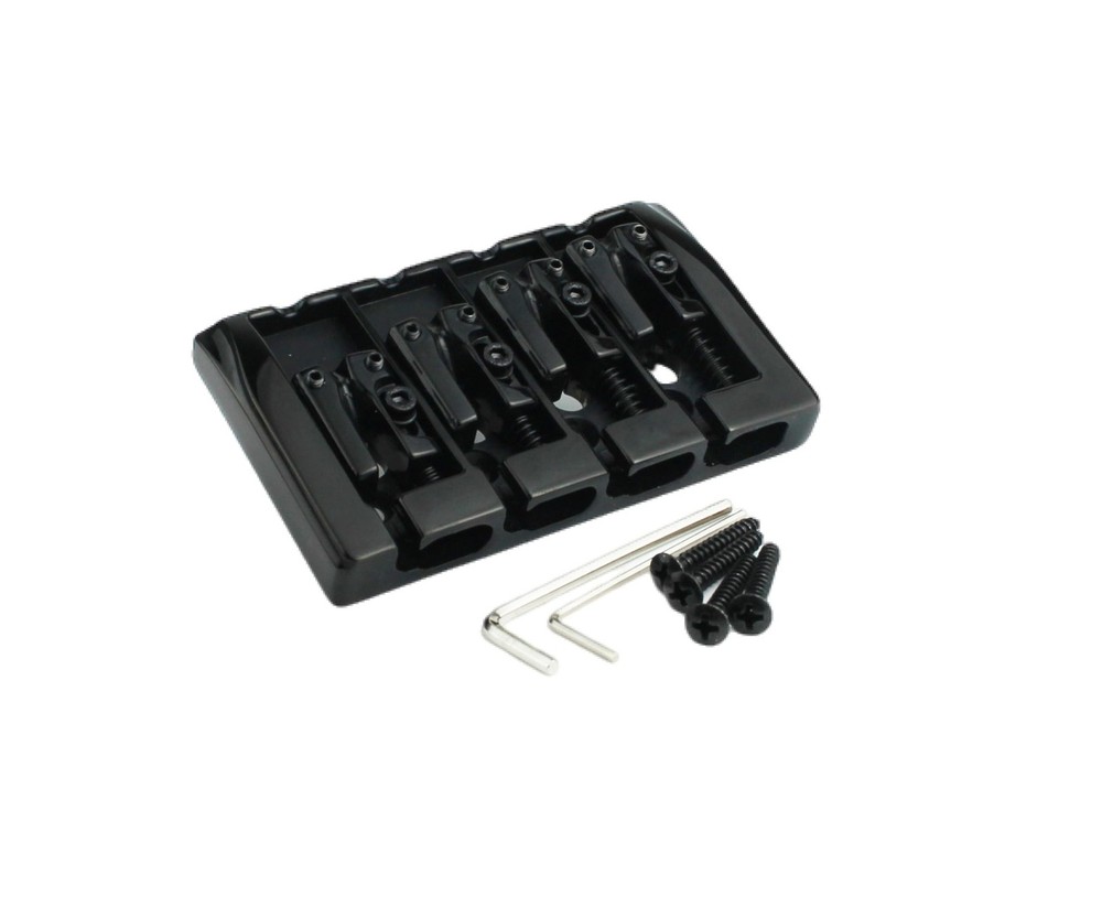 Guyker Bass Guitar Bridge, 4 String Fixed Bridges String Space 19mm Replaceme...