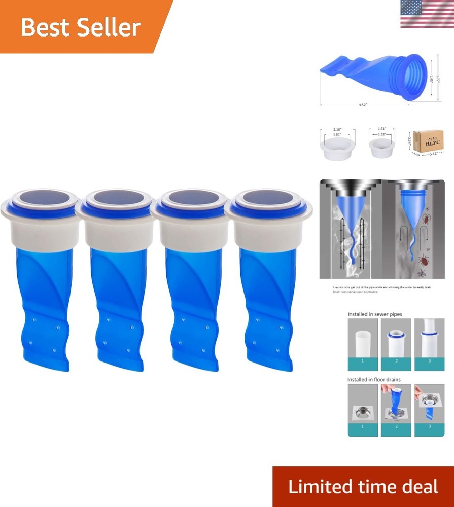 Easy Installation Drain Trap - Adjustable Silicone Backflow Preventer in Blue